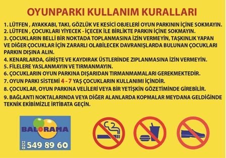 Softplay Top Havuzu Kullanım Kuralları