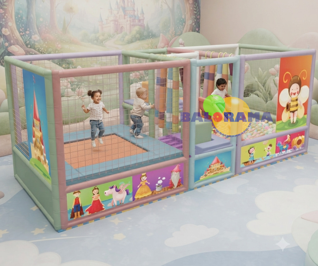 Kale Trambolinli Top Havuzu Softplay Oyun Parkı 5x2x2m