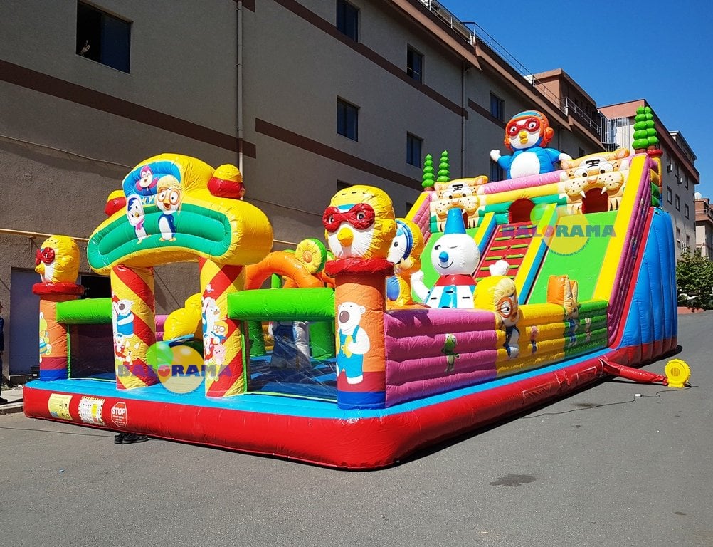 Dev Penguen Şişme Oyun Parkı 14x7x7m