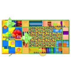ملعب بمساحة 10 × 5 × 2.5 متر