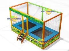 Semi-Commercial Double Trampoline 4x2x2.5m