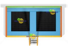Semi-Commercial Double Trampoline 4x2x2.5m