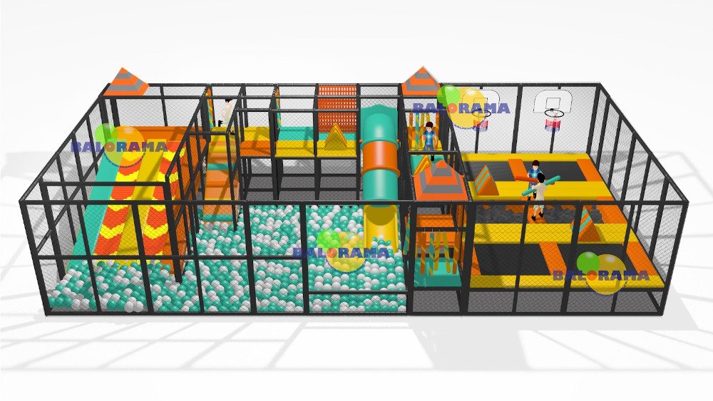 Konveyör Kaydıraklı Softplay Trambolin Park 72m²