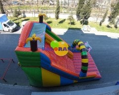 Renkli Fil Şişme Kaydırak 8x5x7m