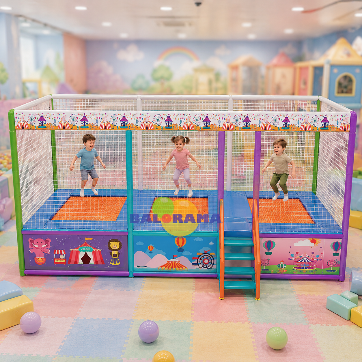 Triple Trampoline Playground