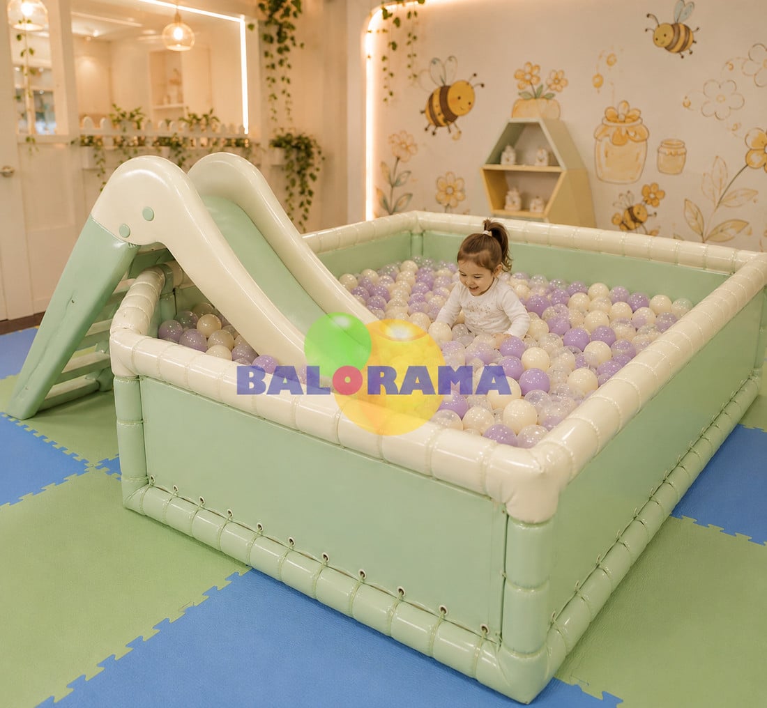 حوض كرات ناعم للعب، 140×140×50 سم، مجموعة كاملة