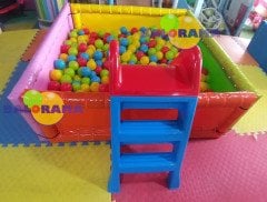 حوض كرات ناعم للعب، 140×140×50 سم، مجموعة كاملة