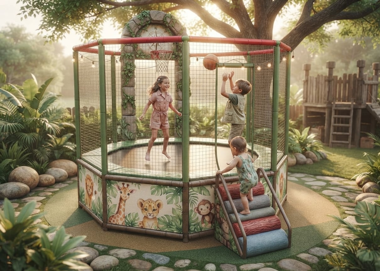 360cm Eight-Sided Trampoline with Net, Locally Manufactured.