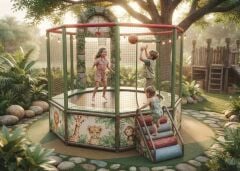 360cm Eight-Sided Trampoline with Net, Locally Manufactured.