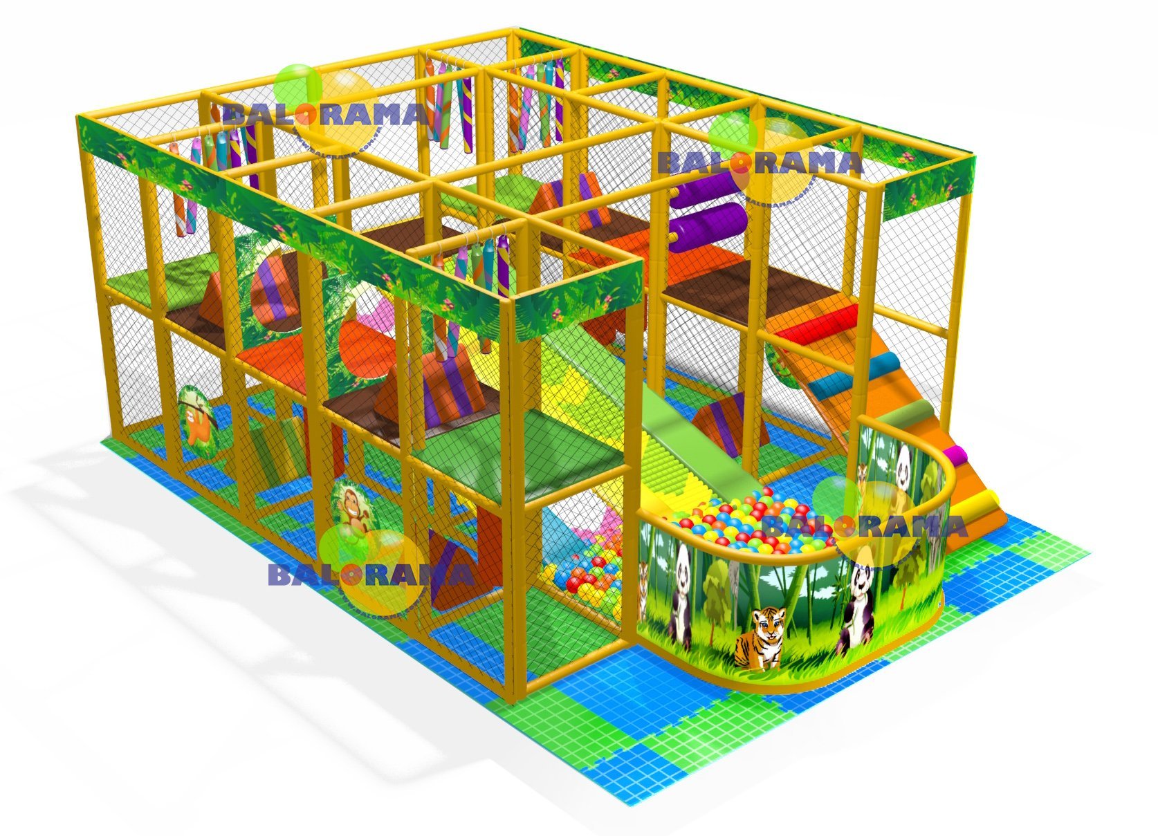 Softplay Roller Kaydıraklı Top Havuzu 7x4.6x2.5h Mt