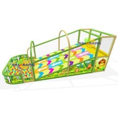 Çiftli Top Havuzlu Boncuk Kaydırak Konveyör Kaydırak