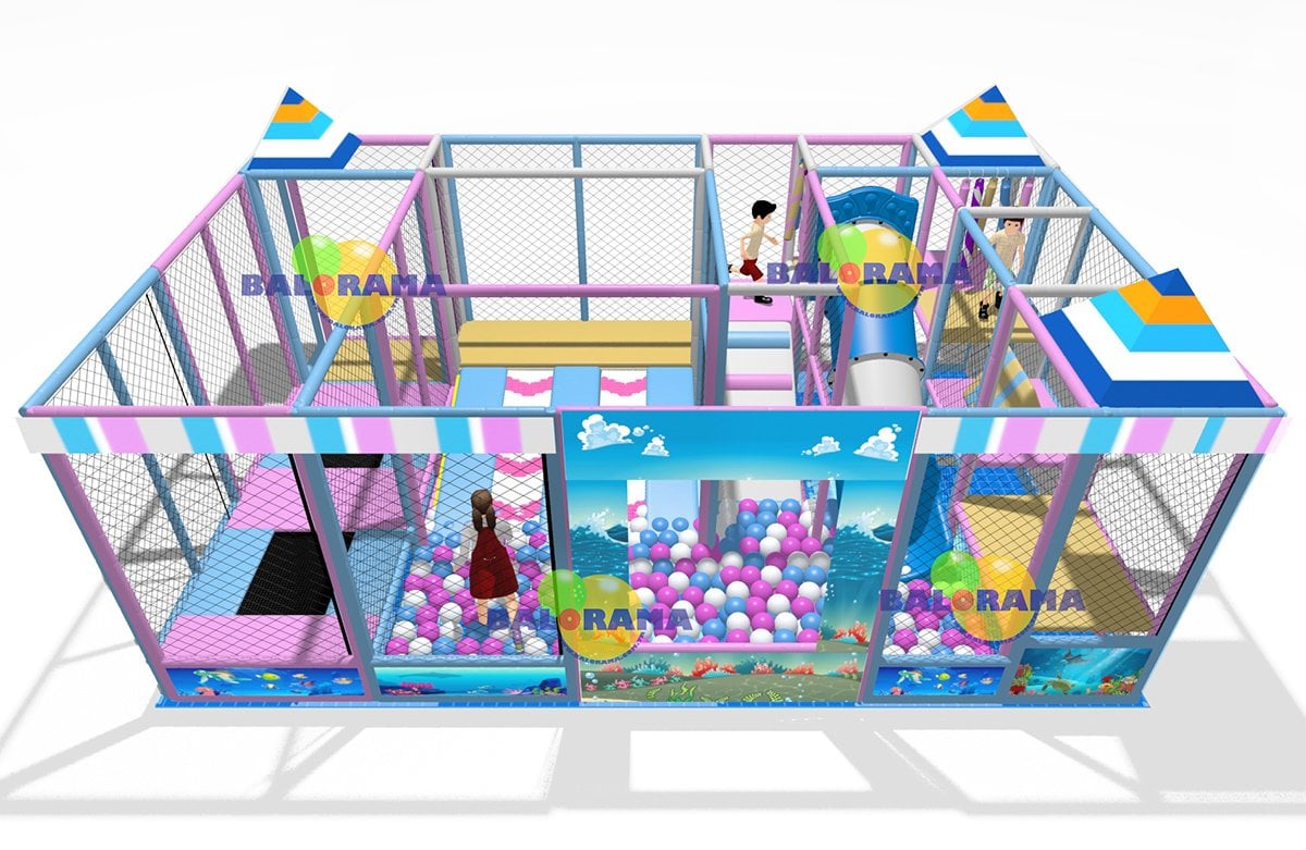 Softplay İç Mekan Oyun Parkı Roller Kaydırak 7.5x4.3x2.8