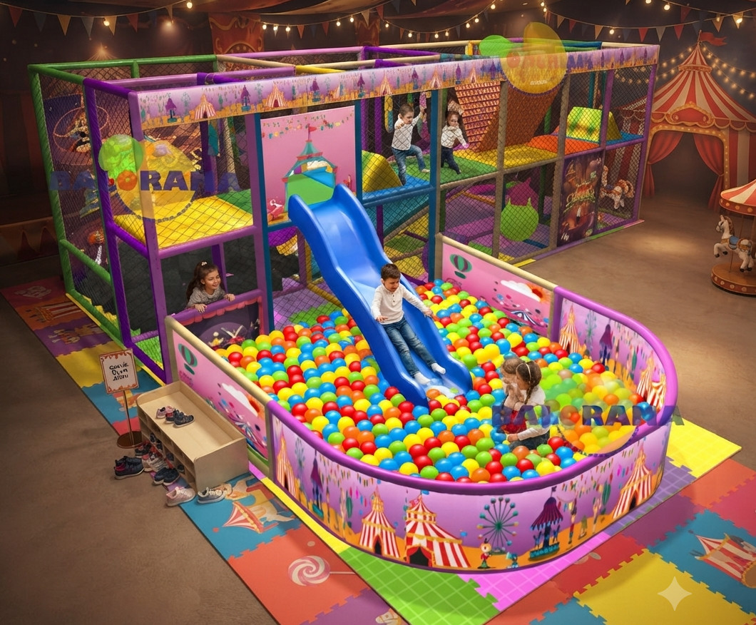 Roller Kaydıraklı Softplay Top Havuzu 7x2.5x2.4h Mt