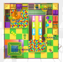 İç Mekan Çocuk Parkı Roller Kaydıraklı Softplay 81m2