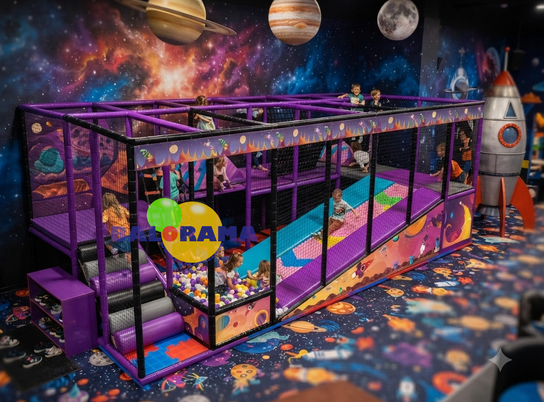 Roller Kaydıraklı Uzay Softplay Oyun Parkı 6.8x2.7x2.6h Mt