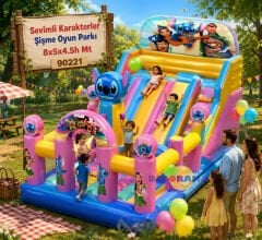 Sevimli Karakterler Şişme Oyun Parkı 8x5x4.5h Mt