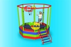 300cm Eight-Sided Trampoline with Net, Locally Manufactured.