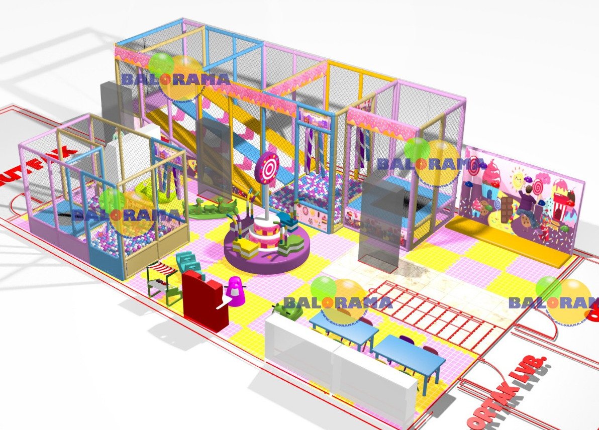 Softplay Şeker Tema Top Havuzu 75m2